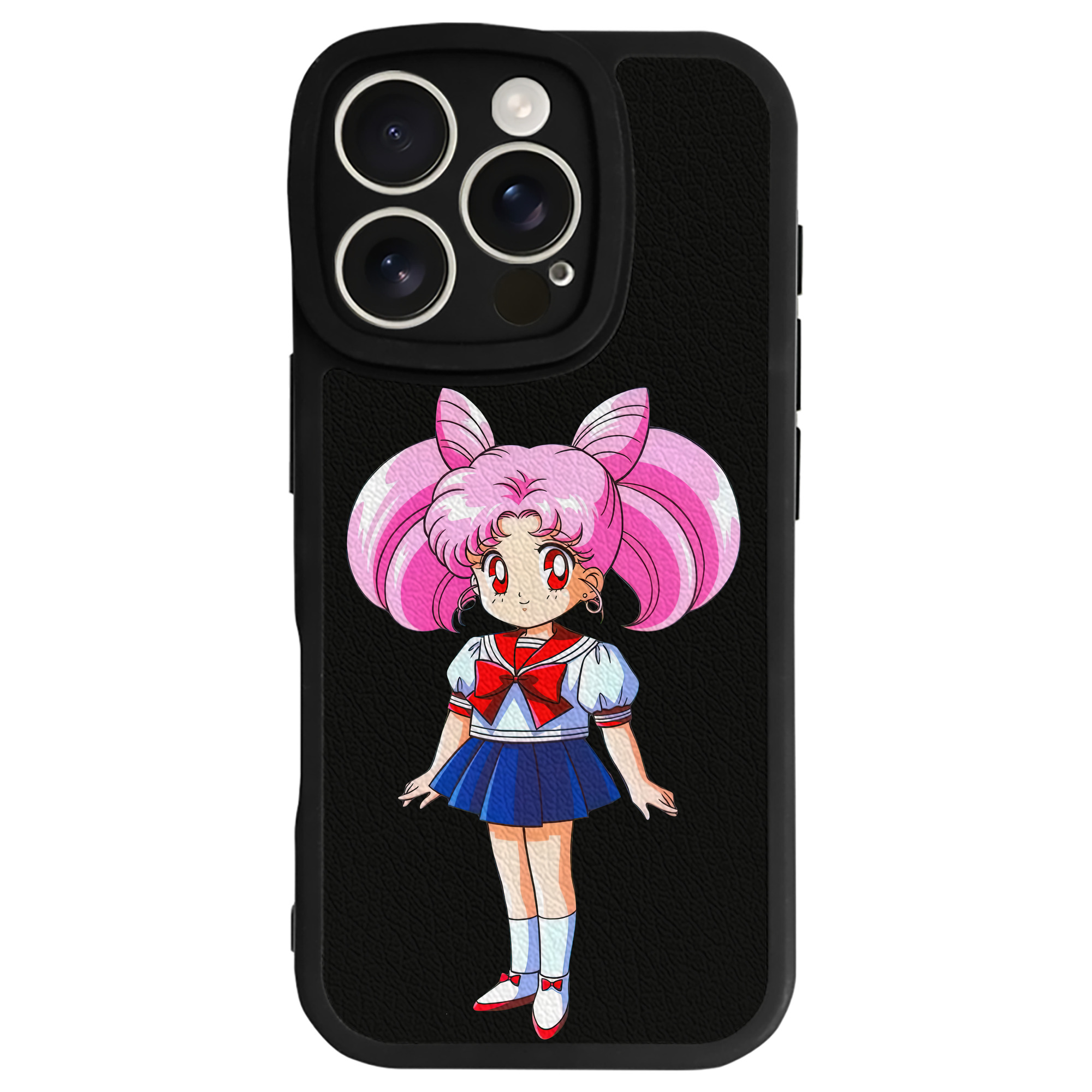 （画像用） 美少女戦士セーラームーン ちびうさ Sailor Moon Chibiusa Tsukino Usagi Small Lady Serenity 【iPhone 16シリーズ対応】シリコンスマホケース（レザー調） 材質：シリコン